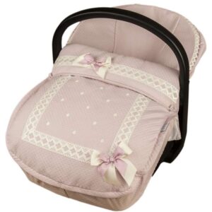 Fabricado en pa/ño gofrado Rosa Saco de capazo Grupo 0 Rosy 46 cm x 75 cm x 8 cm